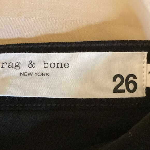 Rag & Bone NWT High Rise Black Velvet Skinny Pant. Size 26. - Picture 10 of 12